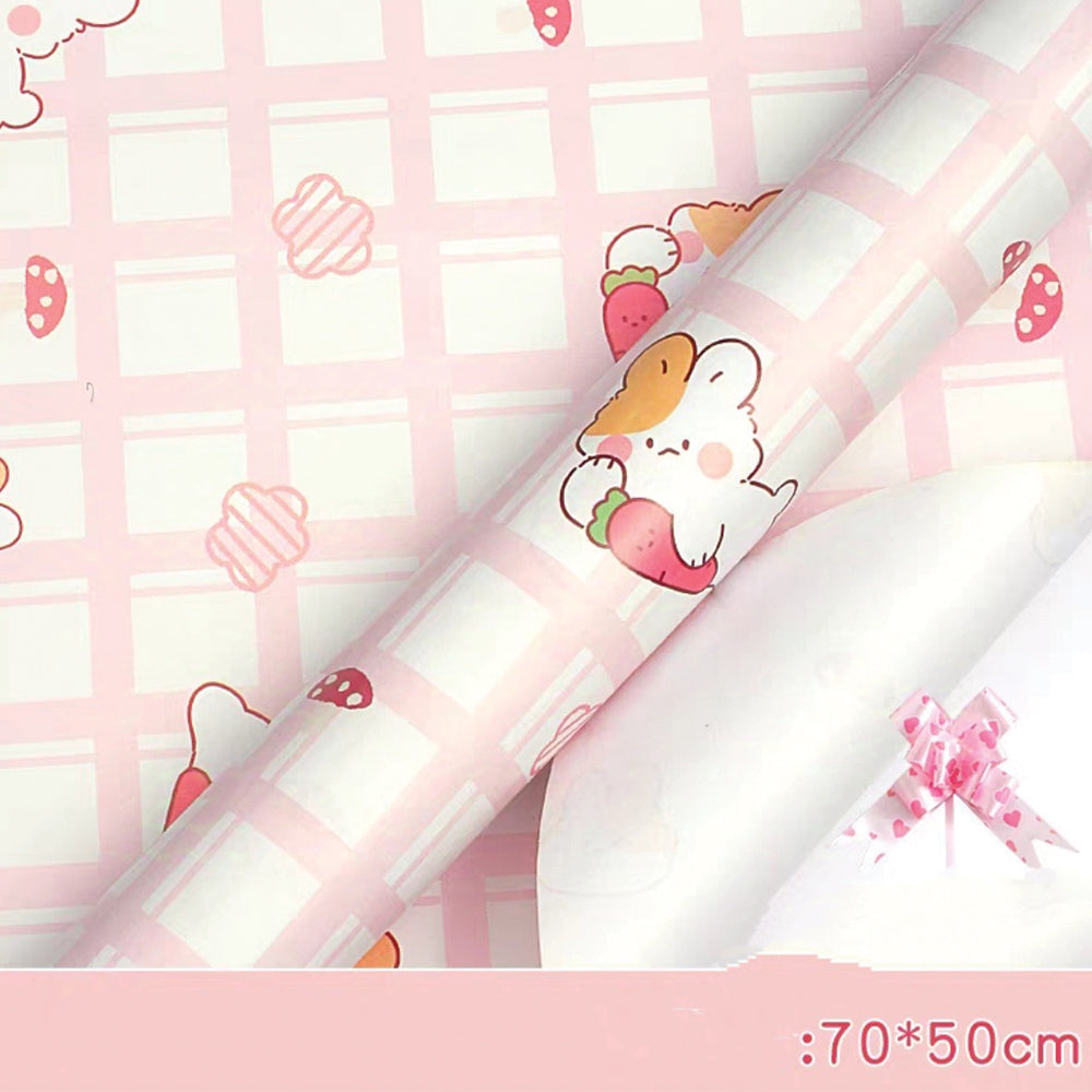 Rabbit x Pink Carrot Wrapping Paper 70 x 50cm