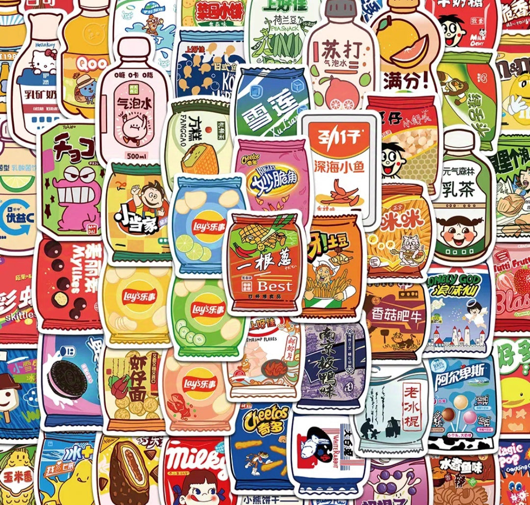 Chinese snacks stickers [60 & 120 pack]