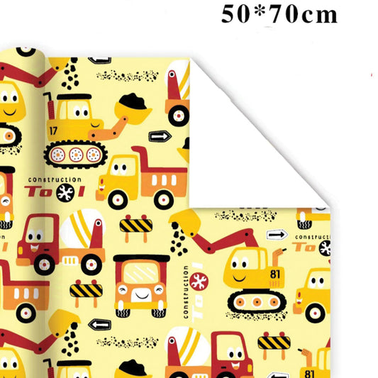 Cartoon Construction Wrapping Paper [70 x 50cm]