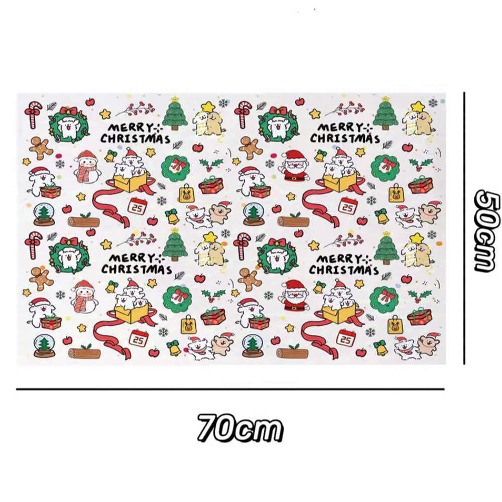 Merry Christmas Cartoon Pattern Wrapping Paper [70 x 50cm]