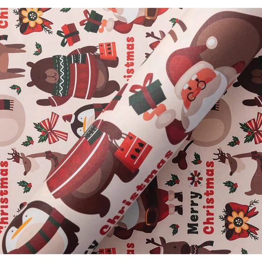 Merry Christmas Xmas Pattern Wrapping Paper [70 x 50cm]